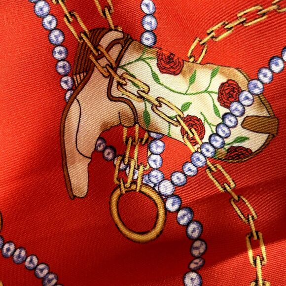 SANDRO Cowboy Boots Print Pleated Red Midi Skirt Size 1 US Small ($295) - Picture 8 of 13